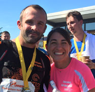 Cheryl Whitehead and husband Phil ready for marathon