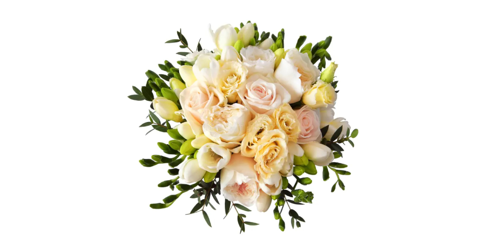 white pink rose wedding bouquet
